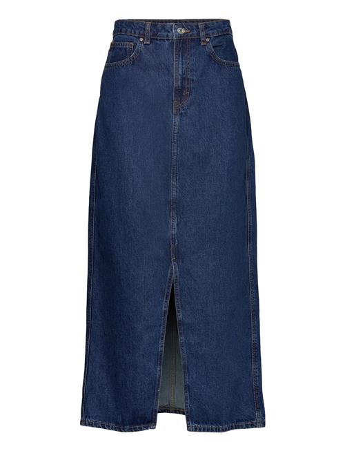 Mango Slit Denim Skirt Mango Blue