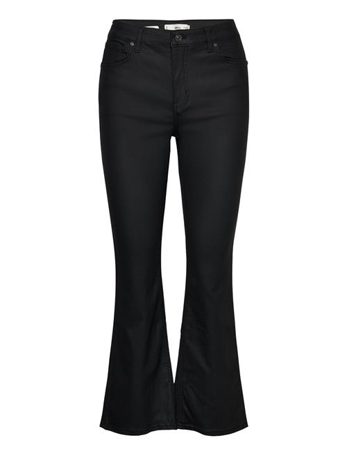 Mango Sienna Waxed Flared Cropped Jeans Mango Black