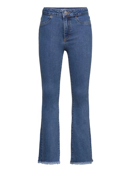 Mango Frayed Finish Flare Jeans Mango Blue