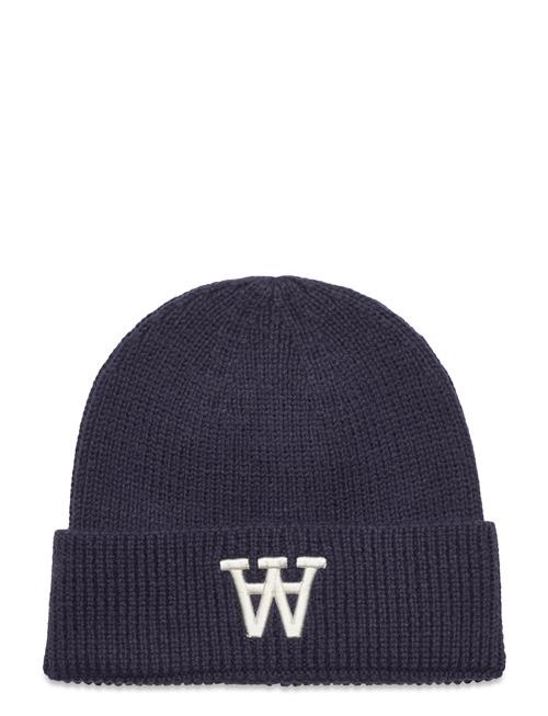 Double A by Wood Wood Vin Logo Beanie Double A By Wood Wood Navy