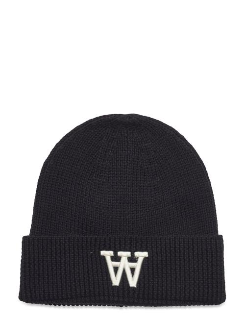 Se Double A by Wood Wood Vin Logo Beanie Double A By Wood Wood Black ved Booztlet