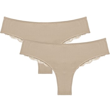 Triumph Trusser 2P Lovely Micro Brazilian String Beige polyester Small Dame