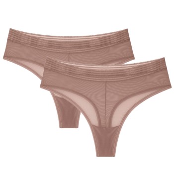 Triumph Trusser 2P Tempting Sheer Highwaist String Beige polyester Large Dame