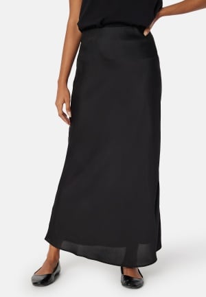 Se VILA Viellette high waist long skirt Black 36 ved Bubbleroom