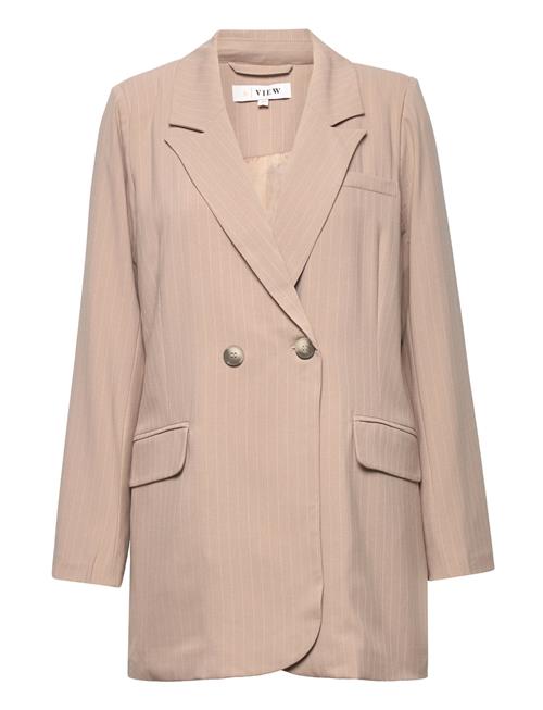 Se A-View Annali Camel Stripe Blazer A-View Pink ved Booztlet