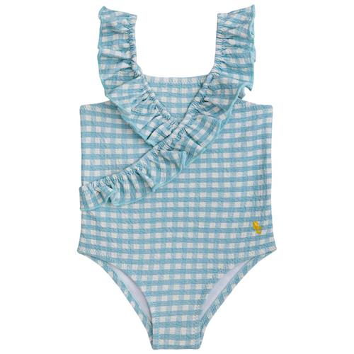 Se Bobo Choses Gingham Flæset Baby Badedragt Blå | Blå | 3 months ved Babyshop