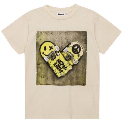 Molo GOTS Riley T-shirt I Heart Skate | Beige | 98 cm