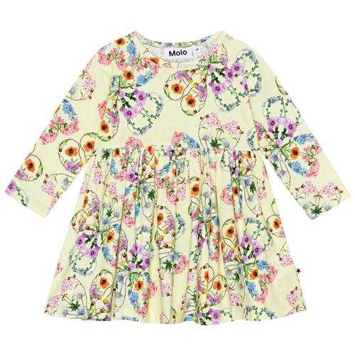 Se Molo GOTS Charmaine Kjole Flower Love | Gul | 74 cm ved Babyshop