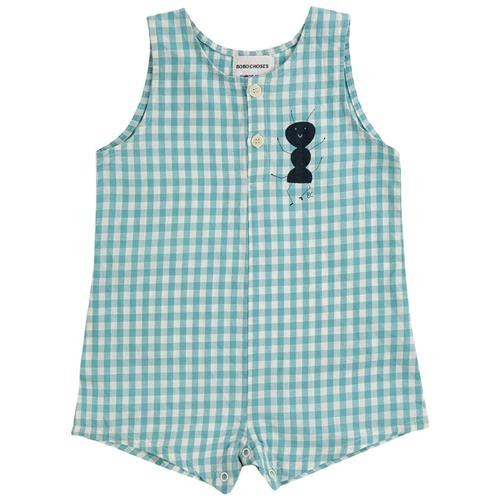 Bobo Choses Ant Gingham Romper Turkis | Blå | 12 months