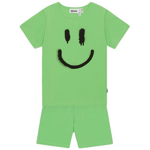 Se Molo GOTS Luvis T-shirt Og Shorts Sæt Grass Green | Grønn | 86/92 cm ved Babyshop