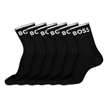 BOSS Strømper 6P Quarter Stripe CC Sock Sort Str 39/42 Herre