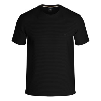 BOSS Rib T Shirt Sort bomuld Medium Herre