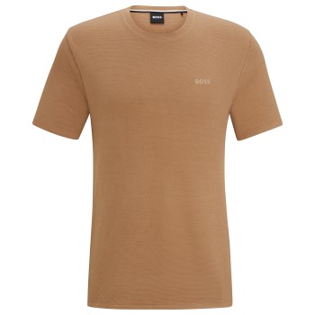 Se BOSS Rib T Shirt Brun bomuld X-Large Herre ved Timarco