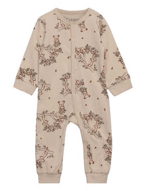 Fixoni Nightsuit W/O Feet W.aop Fixoni Beige