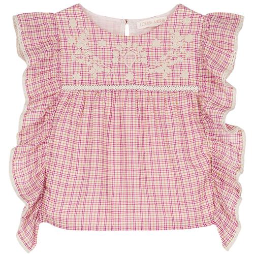 Se Louise Misha Mala Bluse Fuchsia Tartan Joy | Lyserød | 18 months ved Babyshop