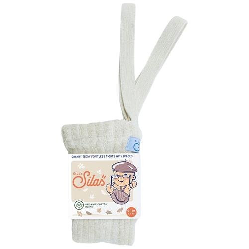 Silly Silas GOTS Granny Teddy Fodsløse strømpebukser Cremefarvet 1-2 Y  Creme  1-2 år  Unisex