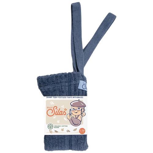 Se Silly Silas GOTS Granny Teddy Fodsløse strømpebukser Steel Blue Blend | Blå | 6-12 months ved Babyshop