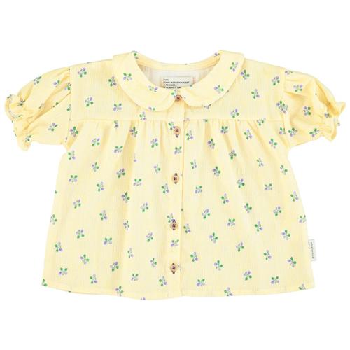 Se Piupiuchick Blomstret Stribet Bluse Gul | Gul | 3 years ved Babyshop