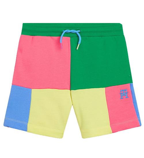 Tommy Hilfiger Sweatshorts - U Colorblock Monogram - GrÃ¸n/Gul/Pi