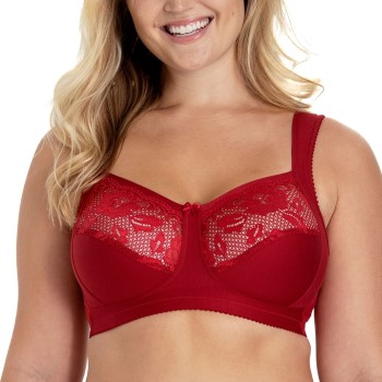 Se Miss Mary of Sweden Miss Mary Lovely Lace Support Soft Bra Bh Rød F 105 Dame ved Timarco