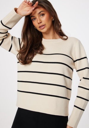 SELECTED FEMME Slfliva LS Knit O-Neck Birch Stripes:Black L