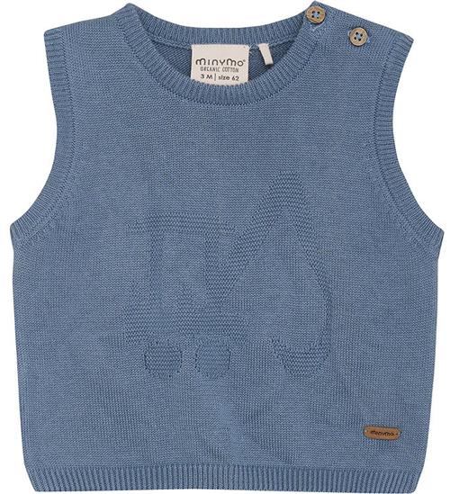 Se Minymo Minymo Vest - Strik - China Blue ved KidsWorld