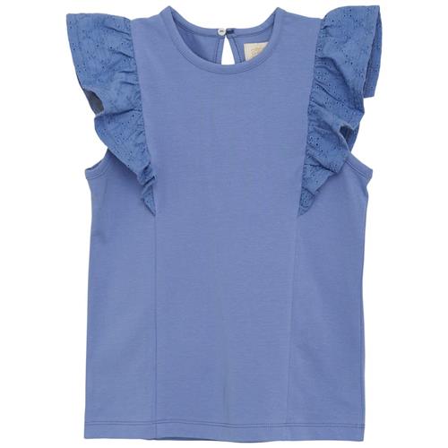 Se Creamie Tanktop Med Broderie Anglaise Colony Blue | Blå | 110 cm ved Babyshop