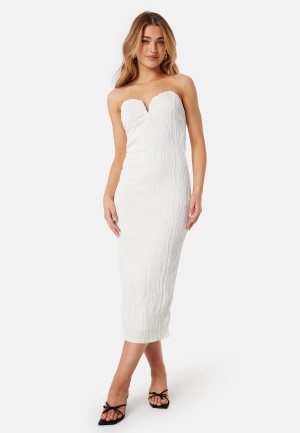 Se VERO MODA Vmcora tube wavy calf dress bride Blanc De Blanc L ved Bubbleroom