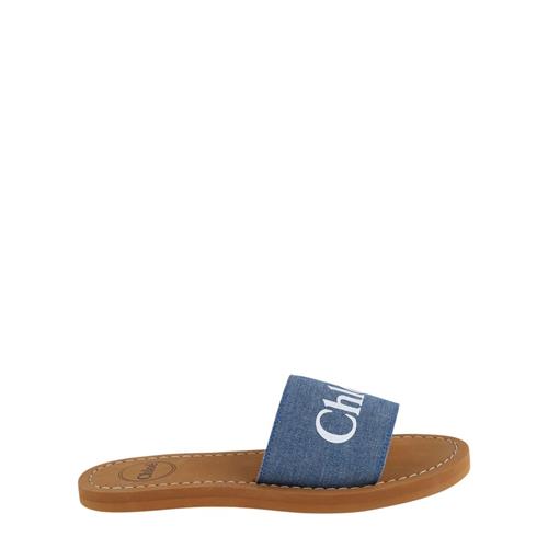 Se Chloé Logo Glid Sandaler Denim Blå | Blå | 28 EU ved Babyshop