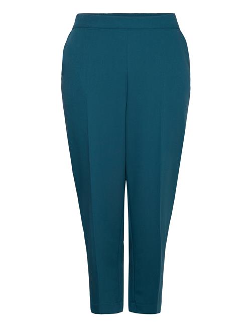 Se Kaffe Curve Kcsakira Cropped Pants Kaffe Curve Blue ved Booztlet