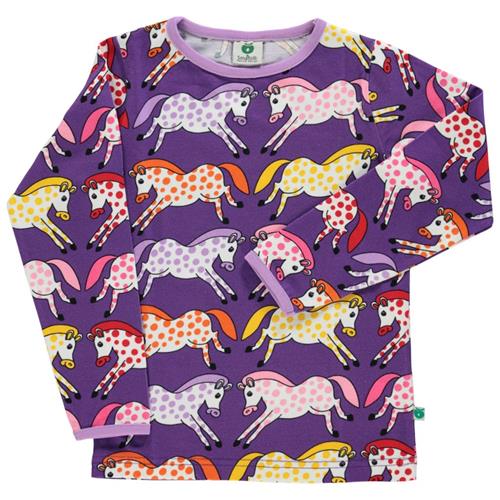 Småfolk Mønstret Langærmet T-shirt Med Hester Purple Heart | Lilla | 1-2 years