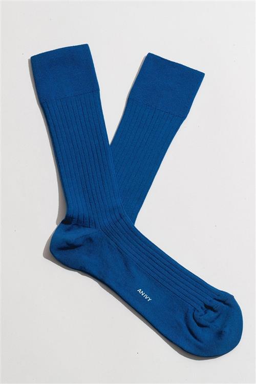 Se AN IVY Cobalt Blue Ribbed Socks - Str: 43-46 ved Appearance