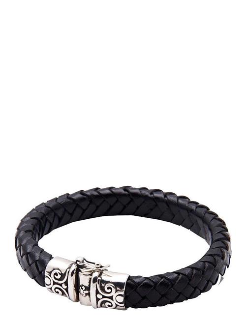 Se Nialaya Thick Leather Bracelet With Detailed Lock Nialaya Black ved Booztlet