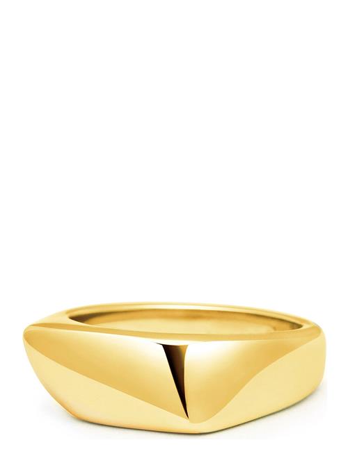 Se Nialaya Men's Asymmetrical Signet Ring With Gold Plating Nialaya Gold ved Booztlet