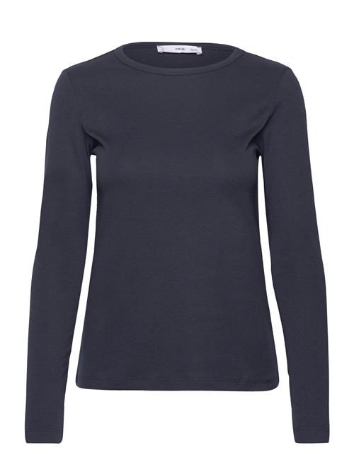 Long Sleeve Cotton T-Shirt Mango Navy