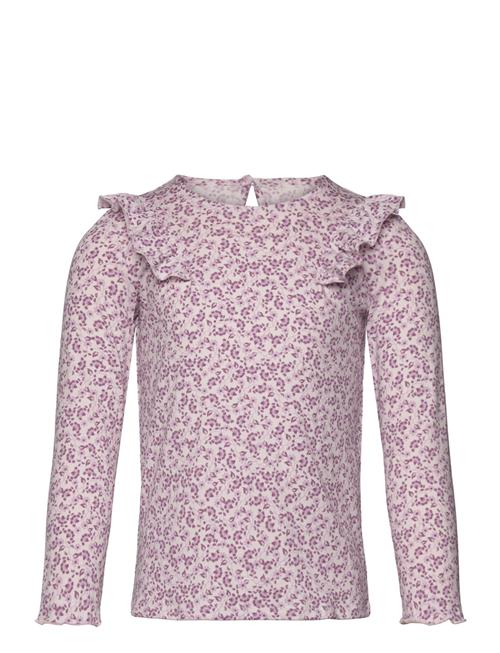 Mango Printed Long Sleeve T-Shirt Mango Purple