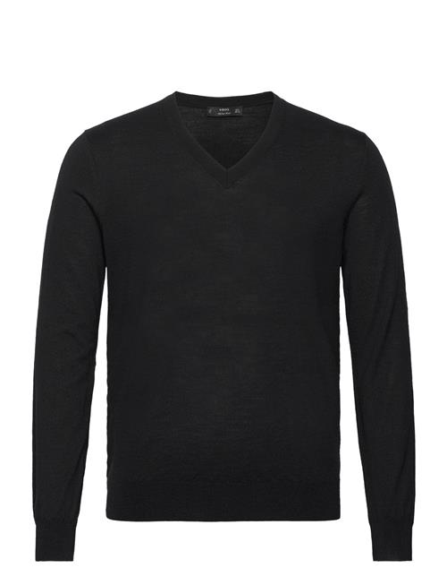 100 Merino Wool V-Neck Sweater Mango Black