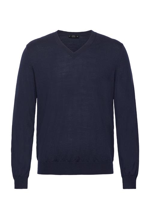 Se Mango 100% Merino Wool V-Neck Sweater Mango Navy ved Booztlet