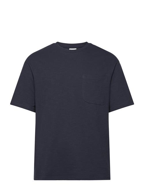 Se Selected Homme Slhloosesaul Slub Ss O-Neck Tee Selected Homme Navy ved Booztlet