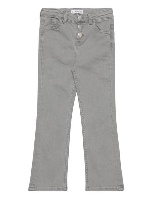 Buttons Flare Jeans Mango Grey