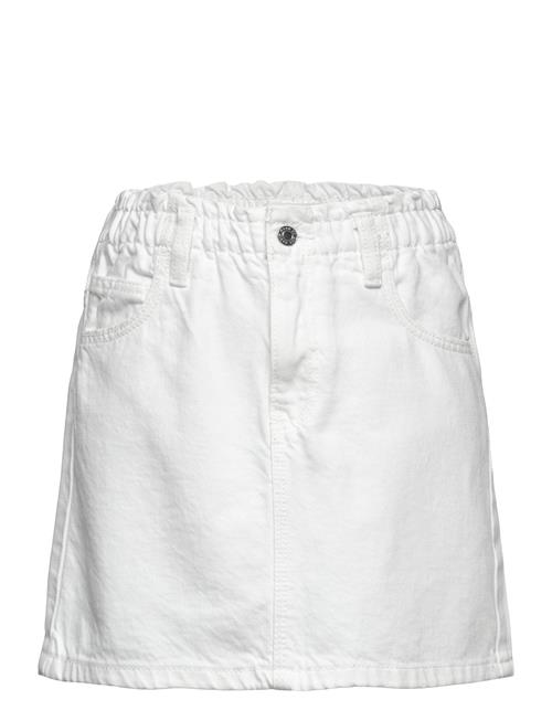 Mango Paperbag Denim Skirt Mango White