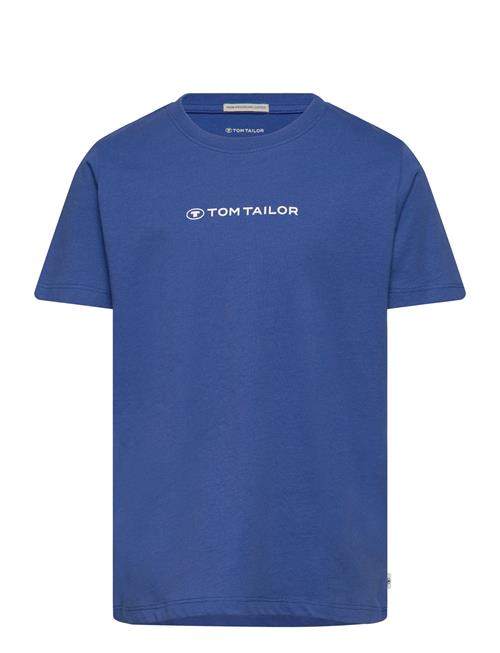 Se Tom Tailor Printed T-Shirt Tom Tailor Blue ved Booztlet