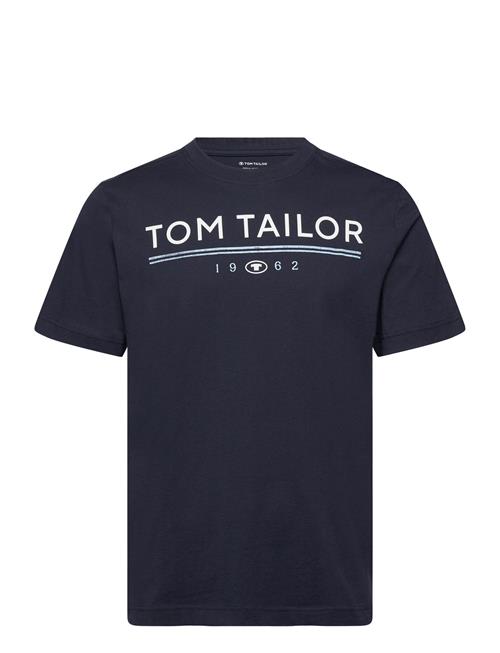 Se Tom Tailor Printed T-Shirt Tom Tailor Navy ved Booztlet