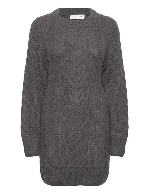 Malina Eloise Cable Knitted Mohair Blend Mini Dress Malina Grey