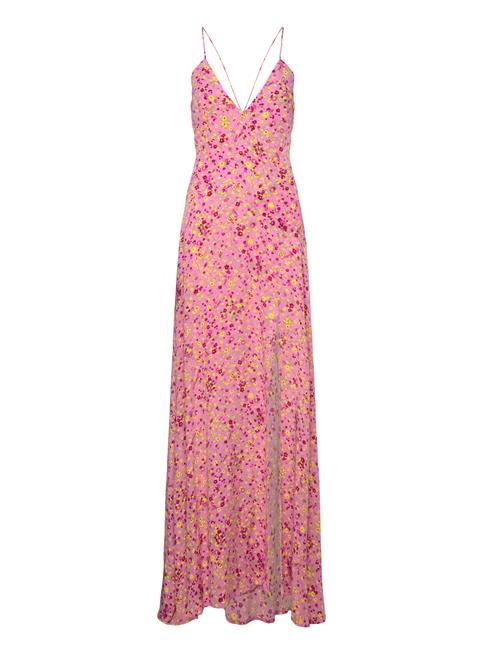 ROTATE Birger Christensen Jacquard Maxi Slip Dress ROTATE Birger Christensen Pink