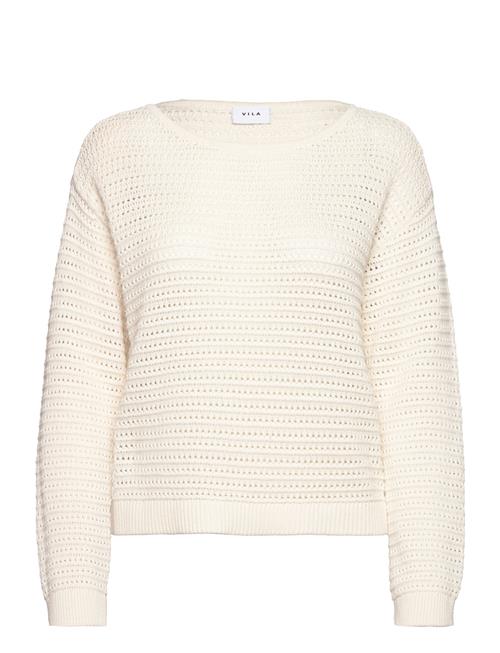 Vibellisina Boatneck L/S Knit Top - Noos Vila Cream