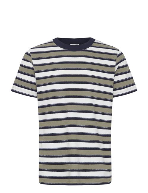 Se Casual Friday Cfthor Terry Striped Tee Casual Friday Khaki ved Booztlet