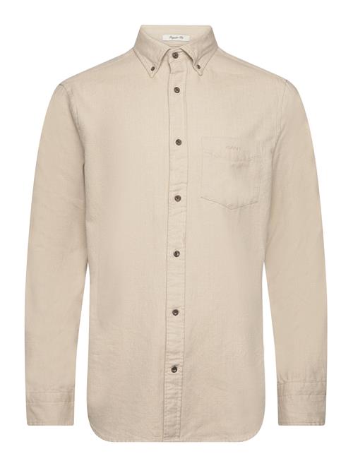 GANT Reg Herringb Flannel Shirt GANT Beige