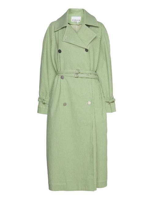 REMAIN Birger Christensen Striped Over D Coat REMAIN Birger Christensen Green