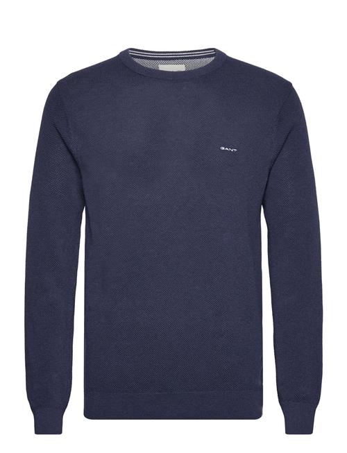 Se GANT Cotton Pique C-Neck GANT Navy ved Booztlet